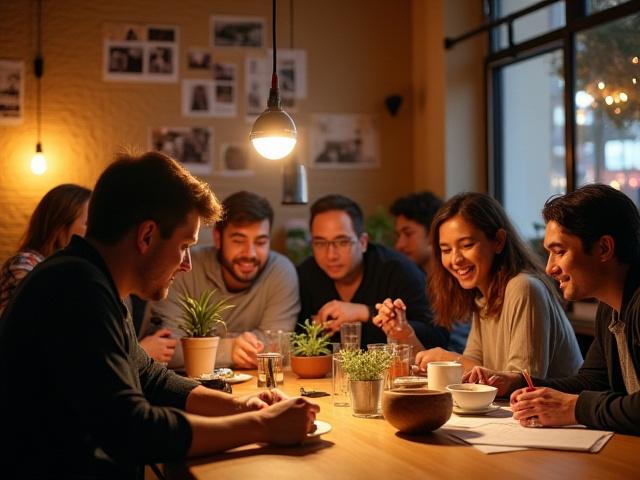 Collage of happy participants engaged in various Lumen Cafe workshops