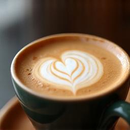 Artisan latte with intricate latte art